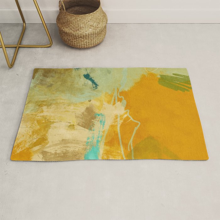 summer green abstract art 2 Rug Gallery Image 1