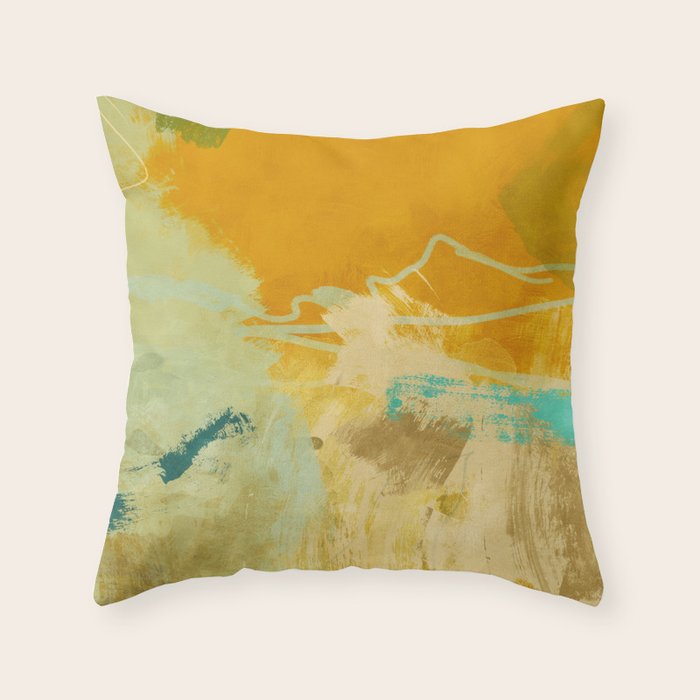 summer green abstract art 2 Throw Pillow Gallery Image 1