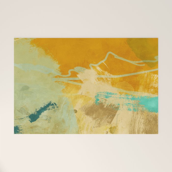 summer green abstract art 2 Welcome Mat Gallery Image 1