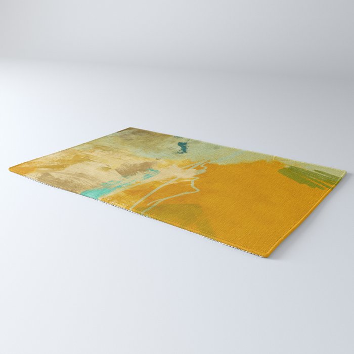 summer green abstract art 2 Rug Gallery Image 3