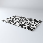 Black and white flower nature pattern Rug Gallery Image 3