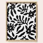 Black and white flower nature pattern Serving Tray Gallery Image 1