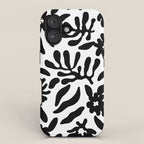 Black and white flower nature pattern iPhone Case Gallery Image 1