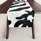 Black and white flower nature pattern Table Runner Gallery Image 1