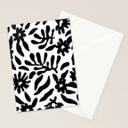 Black and white flower nature pattern Stationery Card Gallery Image 2