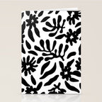 Black and white flower nature pattern Stationery Card Gallery Image 2