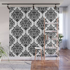 Black and White Damask Wall Mural Gallery Image 1