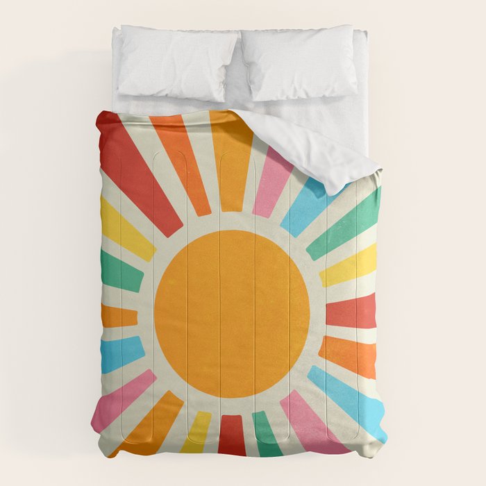 Retro Sunrise: Rainbow Edition Comforter Gallery Image 6