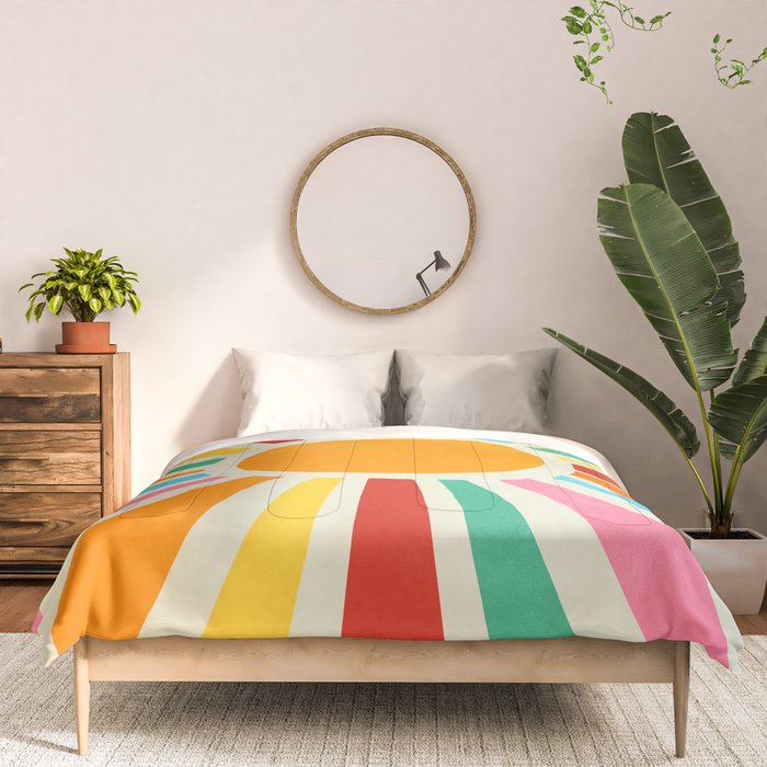 Retro Sunrise: Rainbow Edition Comforter Gallery Image 3