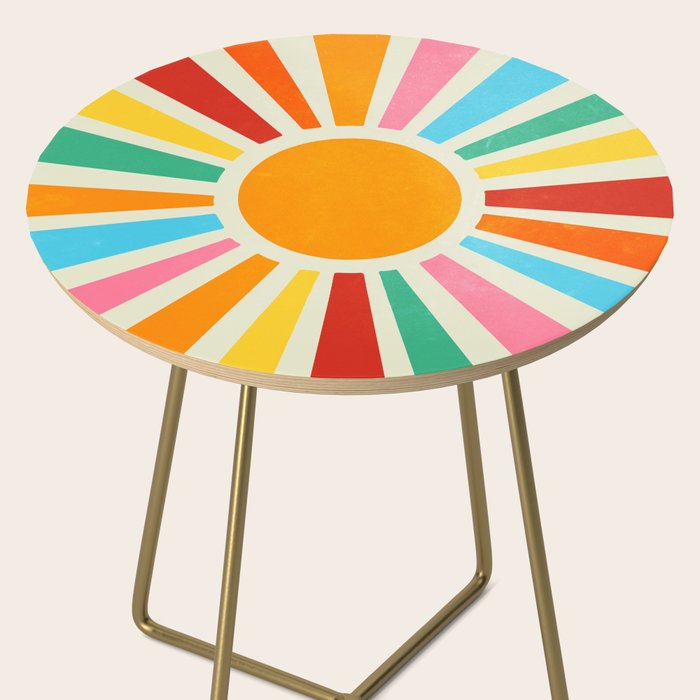 Retro Sunrise: Rainbow Edition Side Table Gallery Image 2