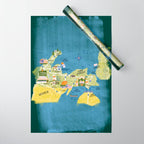 Map of Northern Michigan - Pasty Tour in Emerald Wrapping Paper Gallery Image 1