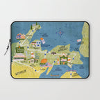 Map of Northern Michigan - Pasty Tour in Emerald Laptop Sleeve Gallery Image 1
