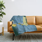 Map of Northern Michigan - Pasty Tour in Emerald Throw Blanket Gallery Image 1