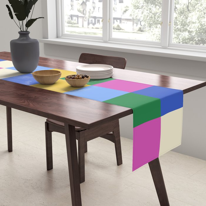 Bold Colorful Checks Pattern - Large XVI Table Runner Gallery Image 2