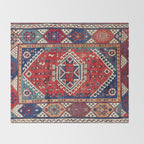 Karakecili Balikesir  Antique Turkish Tribal Carpet Print Throw Blanket Gallery Image 2
