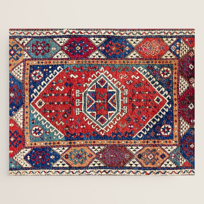 Karakecili Balikesir  Antique Turkish Tribal Carpet Print Jigsaw Puzzle Gallery Image 1
