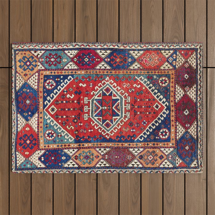 Karakecili Balikesir  Antique Turkish Tribal Carpet Print Outdoor Rug Gallery Image 1