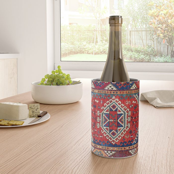 Karakecili Balikesir  Antique Turkish Tribal Carpet Print Wine Chiller Gallery Image 4