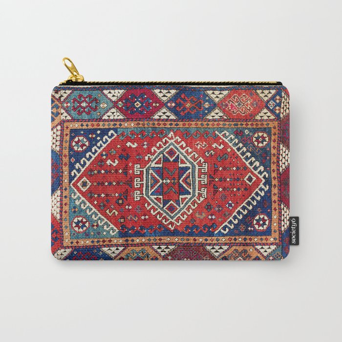 Karakecili Balikesir  Antique Turkish Tribal Carpet Print Carry All Pouch Gallery Image 1