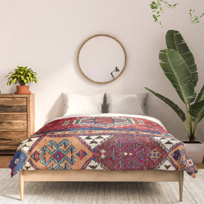 Karakecili Balikesir  Antique Turkish Tribal Carpet Print Comforter Gallery Image 3