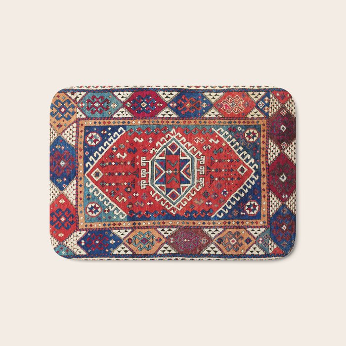 Karakecili Balikesir  Antique Turkish Tribal Carpet Print Bath Mat Gallery Image 1
