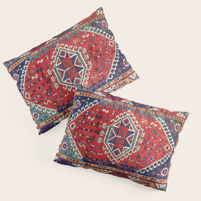Karakecili Balikesir  Antique Turkish Tribal Carpet Print Pillow Sham Gallery Image 1