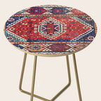Karakecili Balikesir  Antique Turkish Tribal Carpet Print Side Table Gallery Image 2