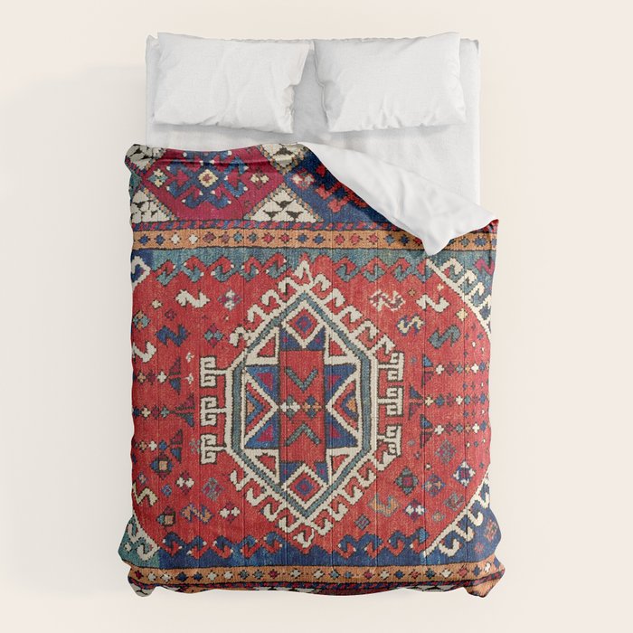 Karakecili Balikesir  Antique Turkish Tribal Carpet Print Comforter Gallery Image 6