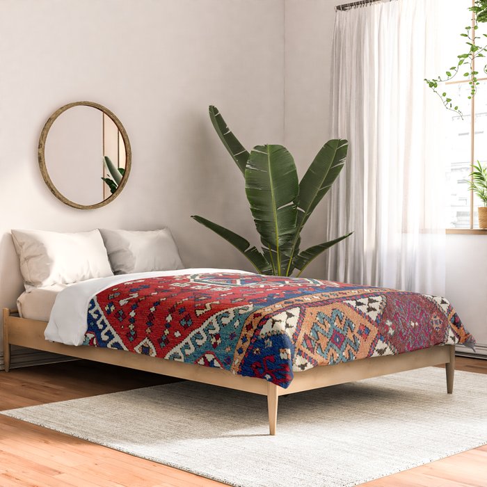 Karakecili Balikesir  Antique Turkish Tribal Carpet Print Comforter Gallery Image 2
