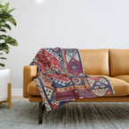 Karakecili Balikesir  Antique Turkish Tribal Carpet Print Throw Blanket Gallery Image 1