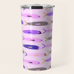 Sardines in pink and lavender Travel Mug Gallery Image 1