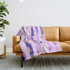 Sardines in pink and lavender Throw Blanket Gallery Image 1