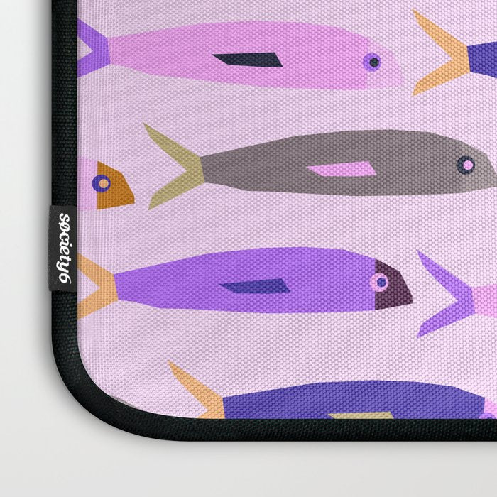 Sardines in pink and lavender Laptop Sleeve Gallery Image 3