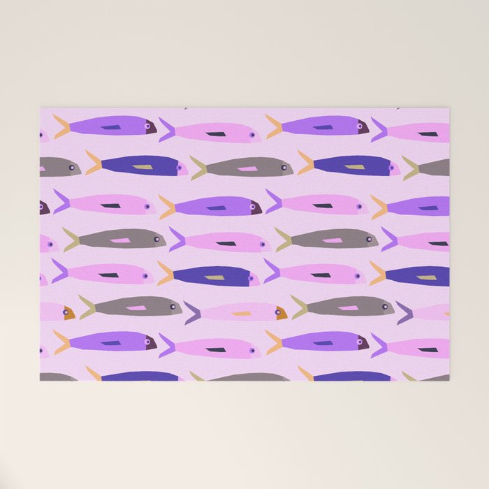 Sardines in pink and lavender Welcome Mat Gallery Image 1