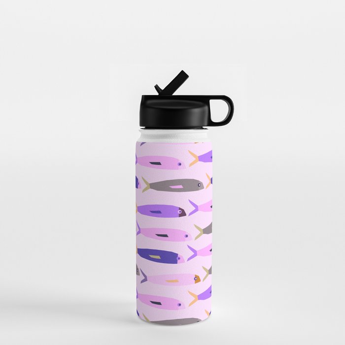 Sardines in pink and lavender Water Bottle Gallery Image 1