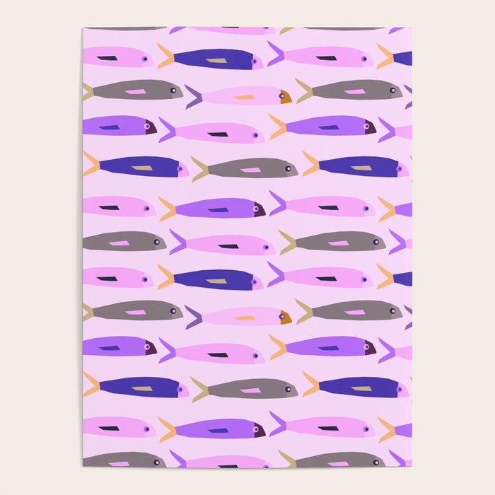 Sardines in pink and lavender Poster Gallery Image 4