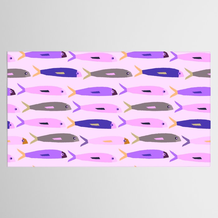 Sardines in pink and lavender Tablecloth Gallery Image 2
