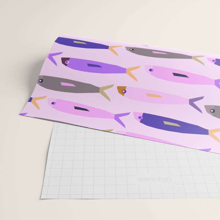 Sardines in pink and lavender Wrapping Paper Gallery Image 2