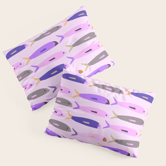 Sardines in pink and lavender Pillow Sham Gallery Image 3
