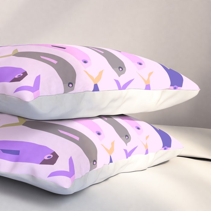 Sardines in pink and lavender Pillow Sham Gallery Image 3
