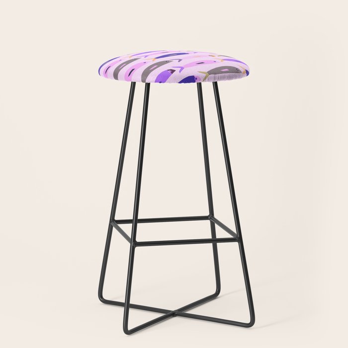 Sardines in pink and lavender Stool Gallery Image 1