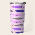 Sardines in pink and lavender Travel Mug Gallery Image 2