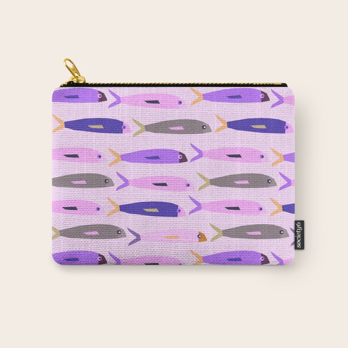Sardines in pink and lavender Carry All Pouch Gallery Image 1