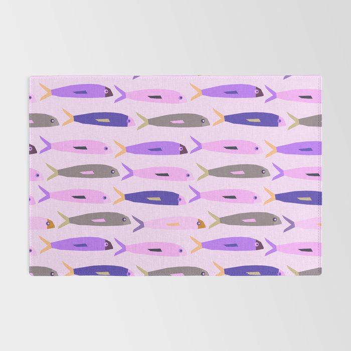 Sardines in pink and lavender Rug Gallery Image 2