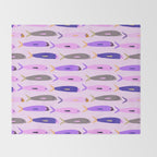 Sardines in pink and lavender Throw Blanket Gallery Image 2