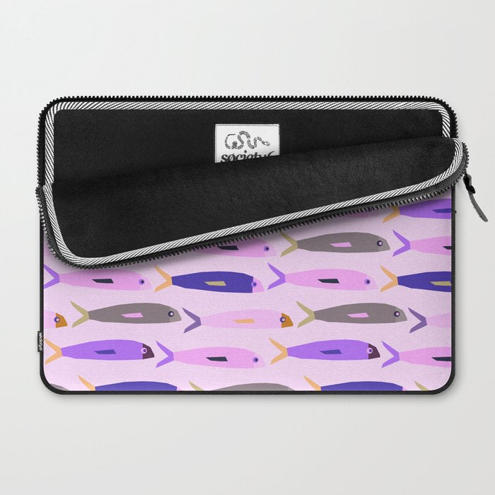 Sardines in pink and lavender Laptop Sleeve Gallery Image 2