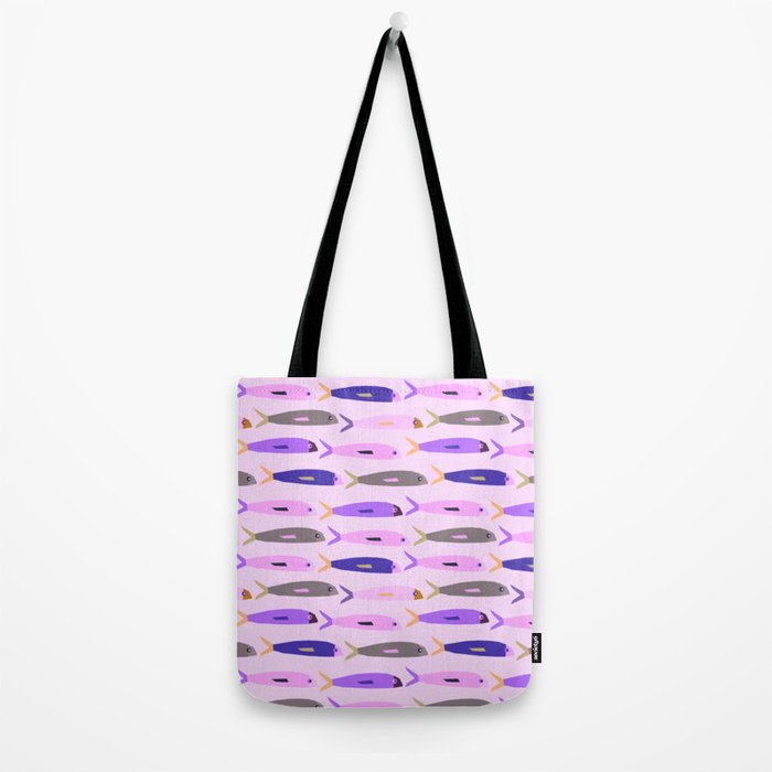 Sardines in pink and lavender Tote Bag Gallery Image 2