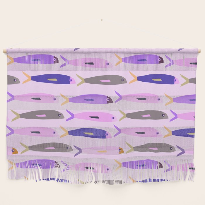 Sardines in pink and lavender Wall Hanging Gallery Image 1