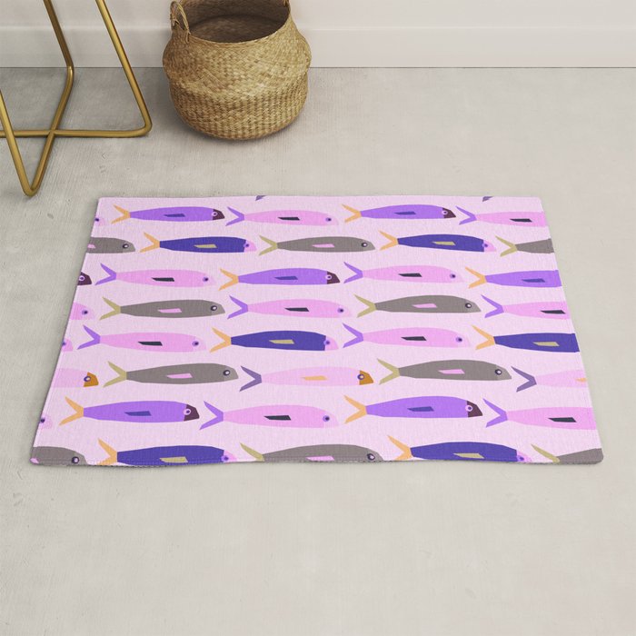 Sardines in pink and lavender Rug Gallery Image 1