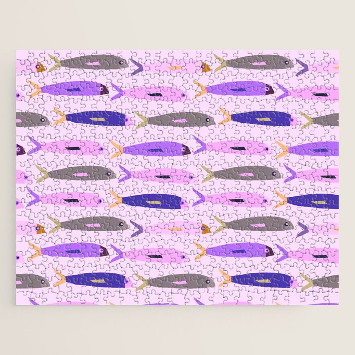 Sardines in pink and lavender Jigsaw Puzzle Gallery Image 1